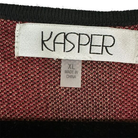 Kasper Plaid Flyaway Jacket Fire Red Combo - Size XL - Picture 4 of 11